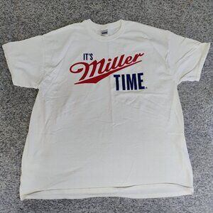 Vintage Miller Time T Shirt Y2K Tailgating Beer NFL Football Promo